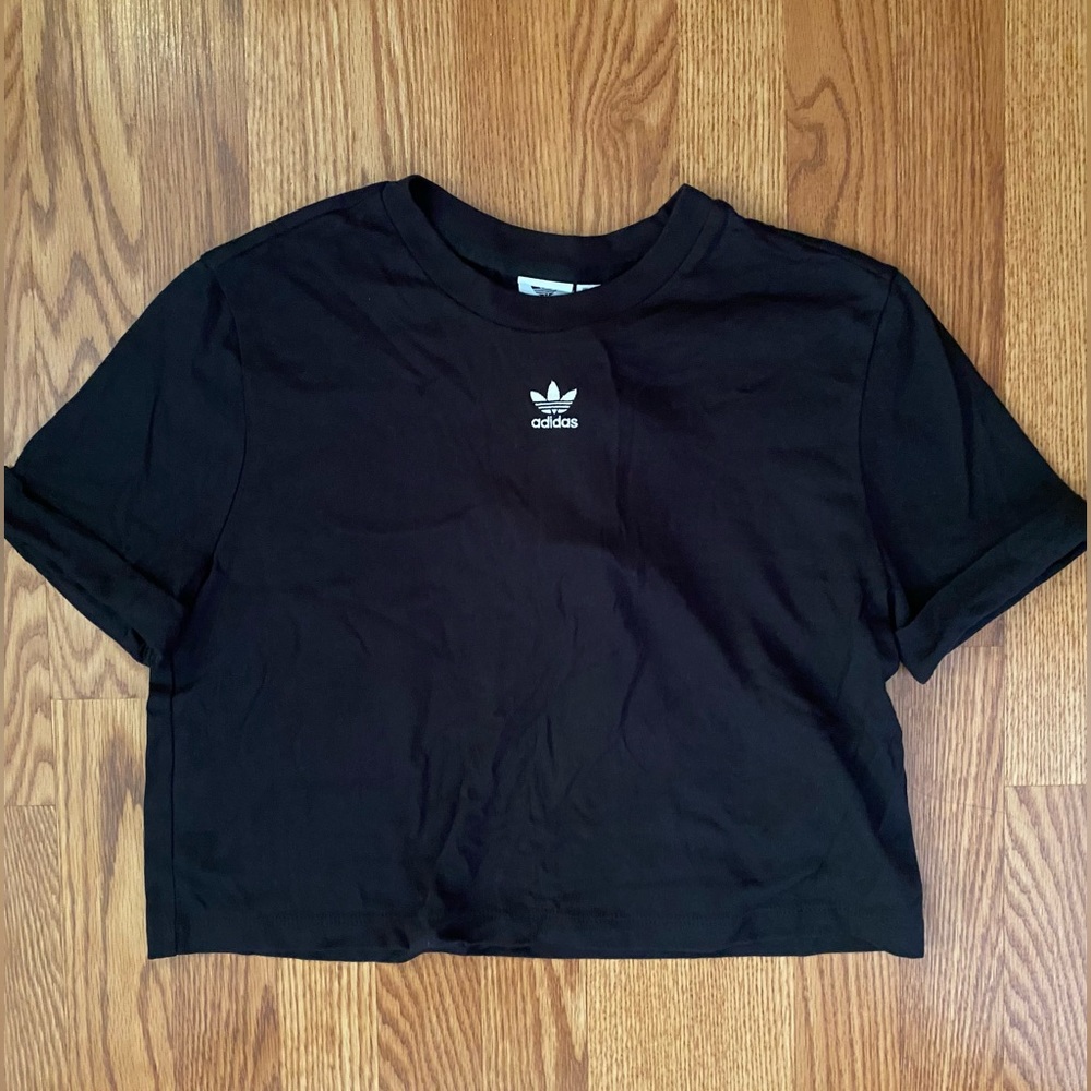 adidas black crop top